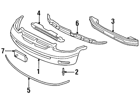 1996 Chrysler Town & Country Front Bumper Diagram