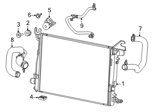 2014 Ram 3500 Radiator & Components Diagram 4 - Thumbnail