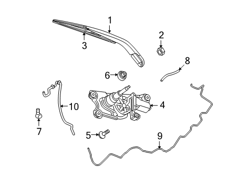 2014 Dodge Journey Lift Gate - Wiper & Washer Components Diagram