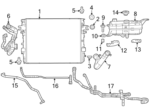 2025 Jeep Wagoneer L Radiator & Components Diagram