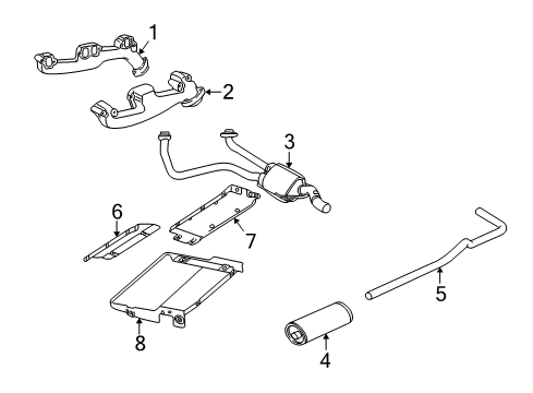 1998 Dodge B2500 Exhaust Components Diagram 2 - Thumbnail