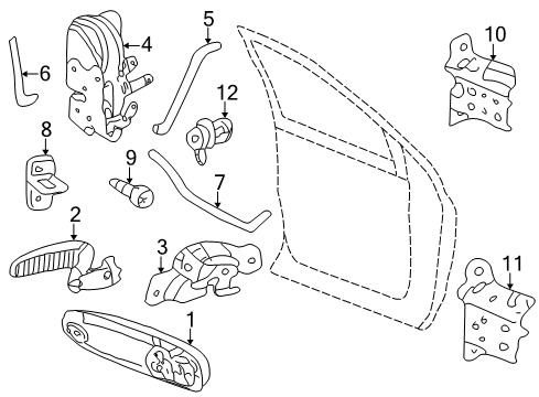 2004 Dodge Ram 1500 Front Door - Lock & Hardware Diagram