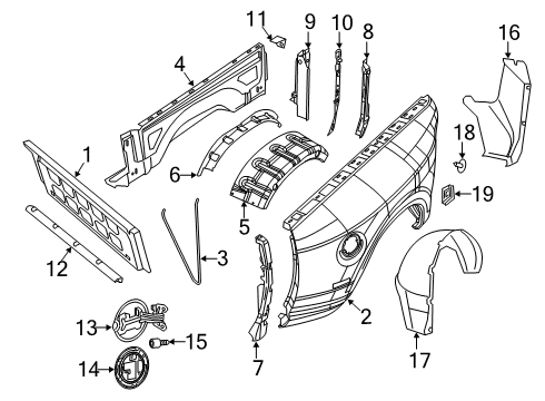 2022 Ram 3500 Front & Side Panels Diagram 1 - Thumbnail