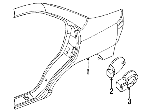1997 Dodge Neon Quarter Panel & Components Diagram 2 - Thumbnail