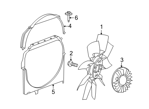 2011 Ram Dakota Cooling System, Radiator, Water Pump, Cooling Fan Diagram 1 - Thumbnail