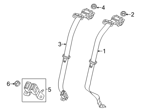 2015 Chrysler 200 Rear Seat Belts Diagram