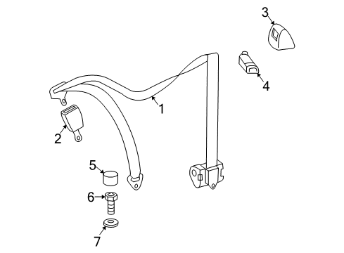 2004 Dodge Sprinter 3500 Rear Seat Belts Diagram