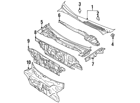 1995 Chrysler Sebring Cowl Diagram
