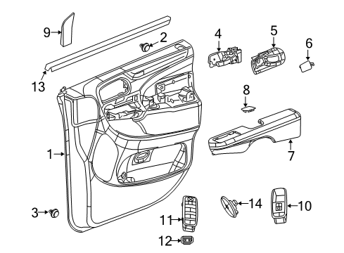 2019 Dodge Grand Caravan Interior Trim - Front Door Diagram