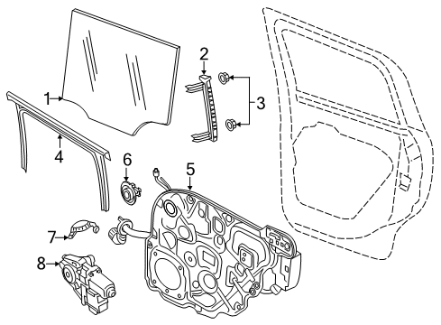 2019 Jeep Renegade Rear Door - Glass & Hardware Diagram