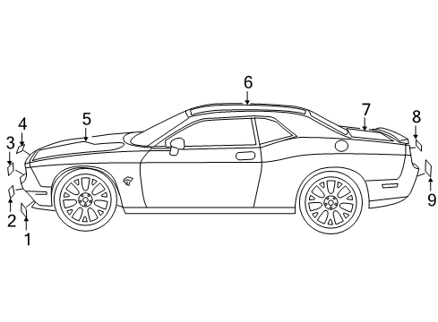 2023 Dodge Challenger Stripe Tape Diagram 3 - Thumbnail