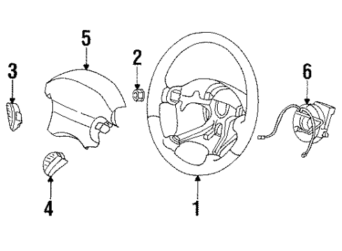 2001 Chrysler LHS Steering Column & Wheel, Shroud, Switches & Levers Diagram 3 - Thumbnail