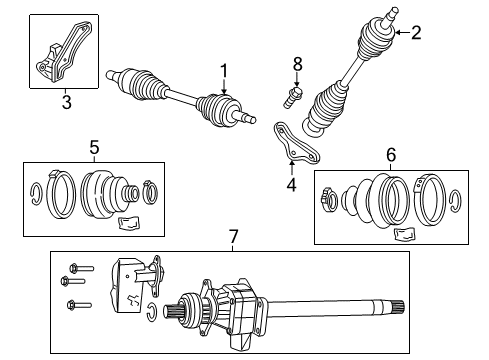 2017 Chrysler 300 Drive Axles - Front Diagram