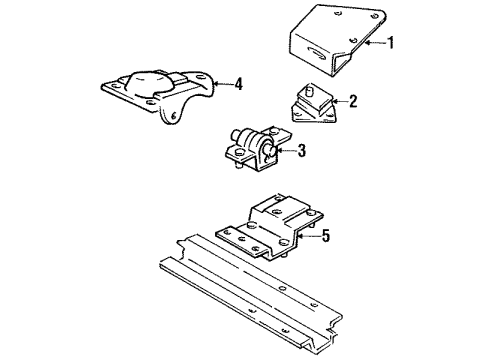 1992 Dodge D250 Engine & Trans Mounting Diagram 2 - Thumbnail