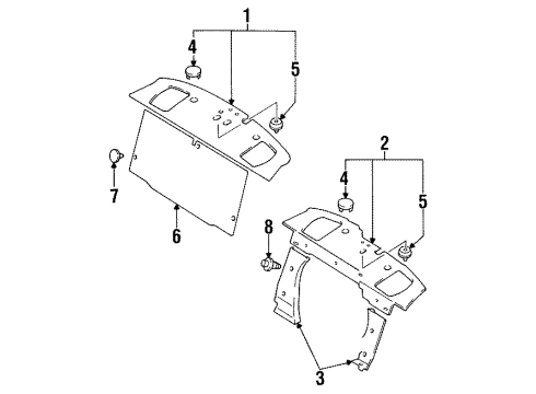 1993 Dodge Colt Interior Trim - Rear Body Diagram 1 - Thumbnail