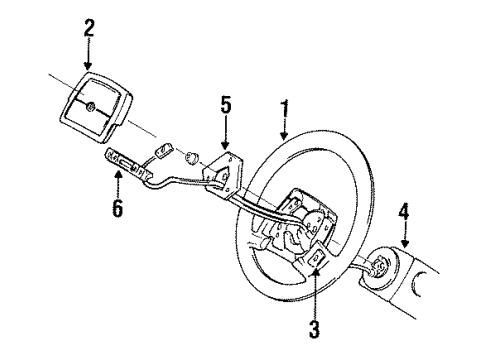1992 Chrysler Imperial Steering Column & Wheel, Shroud, Switches & Levers Diagram 2 - Thumbnail