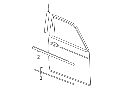 2010 Dodge Charger Exterior Trim - Front Door Diagram