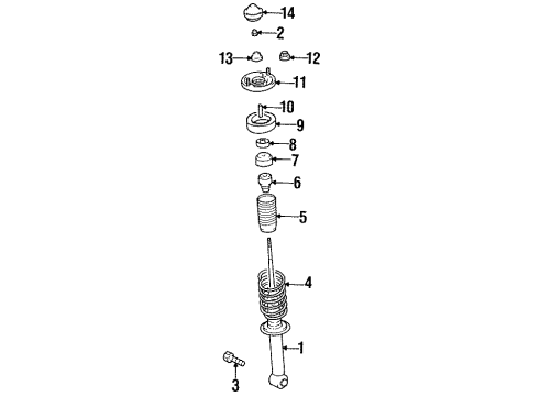 1997 Chrysler Sebring Struts & Components - Rear Diagram