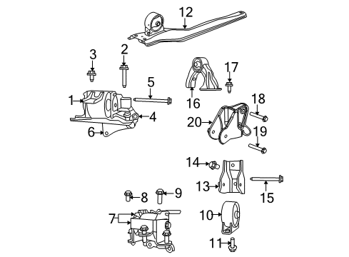 2009 Dodge Caliber Engine & Trans Mounting Diagram 3 - Thumbnail