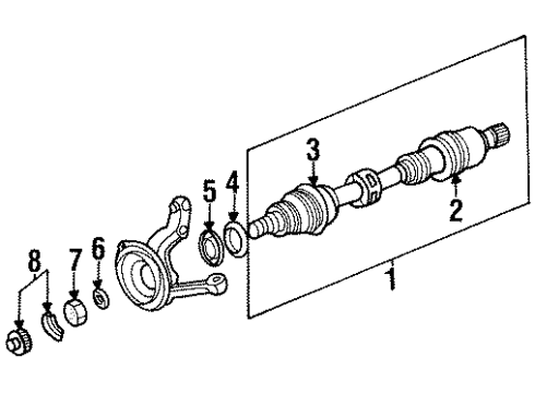 1995 Chrysler LeBaron Drive Axles - Front Diagram