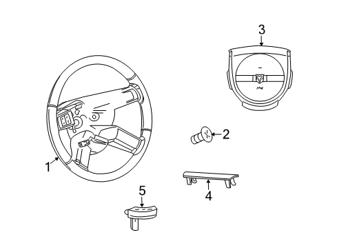 2009 Dodge Challenger Steering Column, Steering Wheel & Trim Diagram 3 - Thumbnail