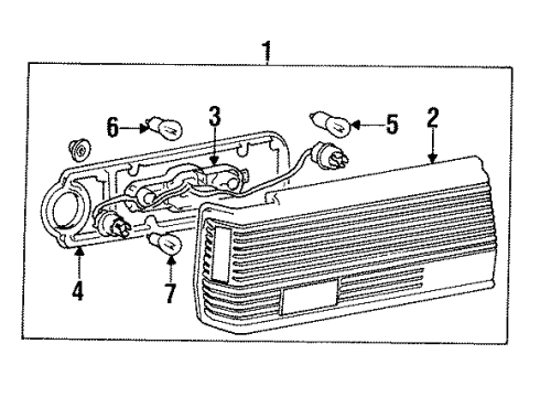 1989 Chrysler Conquest Combination Lamps Diagram