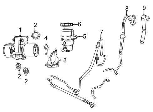 2011 Dodge Durango P/S Pump & Hoses, Steering Gear & Linkage Diagram 4 - Thumbnail