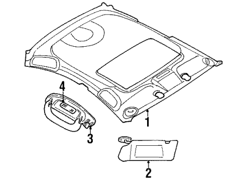 1999 Chrysler LHS Interior Trim - Roof Diagram