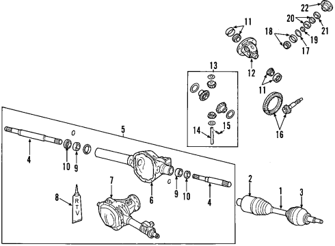 2004 Dodge Ram 1500 Front Axle, Axle Shafts & Joints, Differential, Drive Axles, Propeller Shaft Diagram
