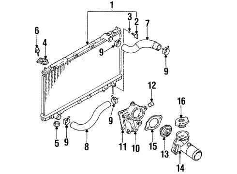 1997 Dodge Avenger Radiator & Components Diagram 2 - Thumbnail