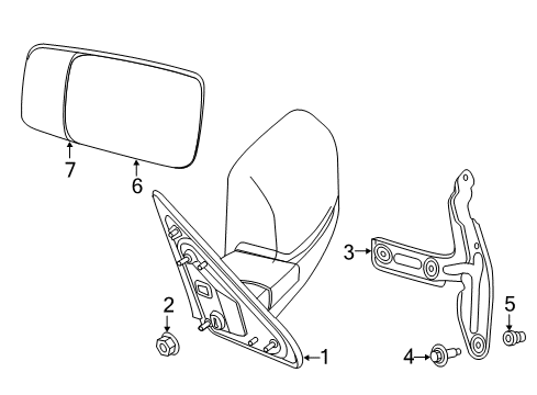 2017 Ram 3500 Outside Mirrors Diagram 1 - Thumbnail