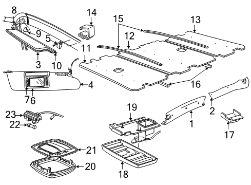 1997 Dodge B1500 Interior Trim - Roof Diagram