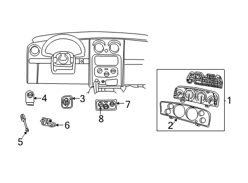 2003 Jeep Liberty A/C & Heater Control Units Diagram