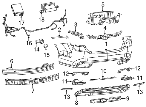 2016 Chrysler 200 Rear Bumper Diagram 2 - Thumbnail