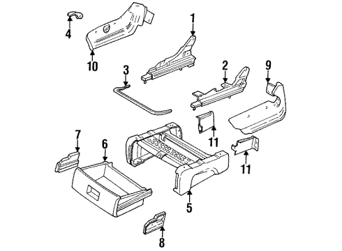 1996 Chrysler Town & Country Seat Tracks - Tracks & Components Diagram 1 - Thumbnail