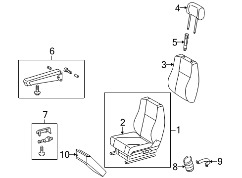 2004 Dodge Sprinter 3500 Front Seat Components Diagram 4 - Thumbnail