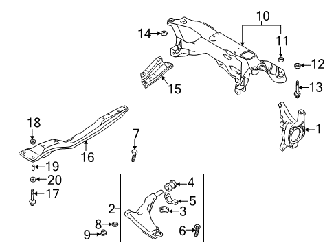 2002 Chrysler Sebring Front Suspension, Control Arm Diagram 1 - Thumbnail