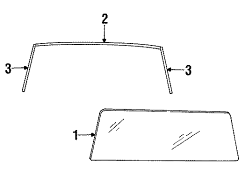 1988 Dodge Dynasty Windshield Glass, Reveal Moldings Diagram