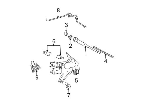 2009 Dodge Caliber Lift Gate - Wiper & Washer Components Diagram