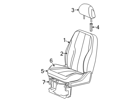 2008 Chrysler PT Cruiser Front Seat Components Diagram 3 - Thumbnail