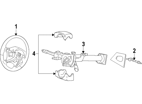2009 Chrysler Aspen Steering Column & Wheel, Shroud, Switches & Levers Diagram 1 - Thumbnail