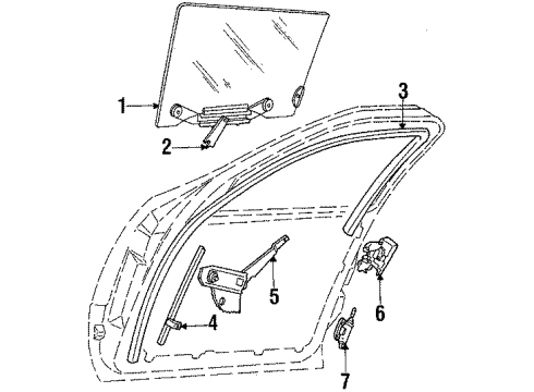 1988 Dodge Lancer Door & Components Diagram