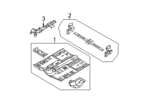 2001 Chrysler PT Cruiser Pillars, Rocker & Floor - Floor & Rails Diagram 2 - Thumbnail
