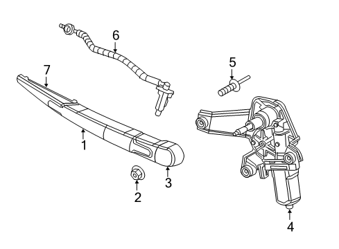 2019 Jeep Compass Lift Gate - Wiper & Washer Components Diagram