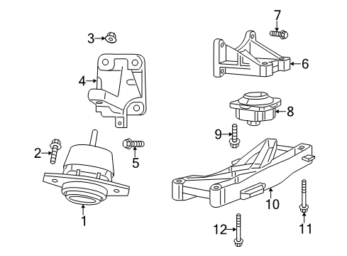 2011 Dodge Charger Engine & Trans Mounting Diagram 1 - Thumbnail