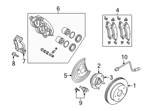 2009 Chrysler Aspen Brake Components, Brakes Diagram 1 - Thumbnail