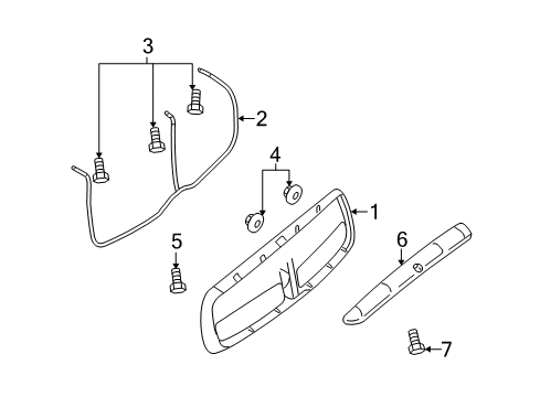 2008 Dodge Ram 2500 Grille & Components Diagram