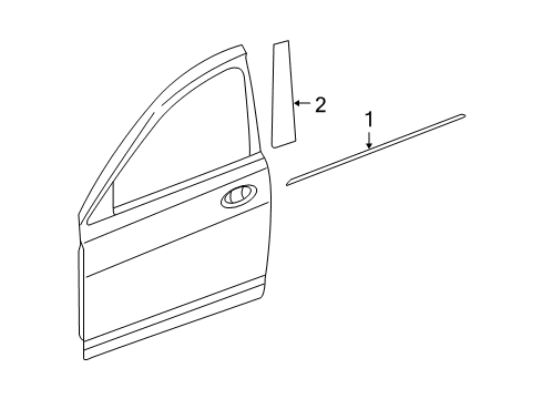 2008 Dodge Avenger Exterior Trim - Front Door Diagram