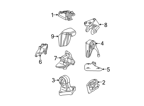 2006 Chrysler Sebring Engine & Trans Mounting Diagram 3 - Thumbnail