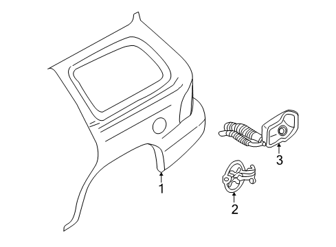 2003 Dodge Durango Quarter Panel & Components Diagram